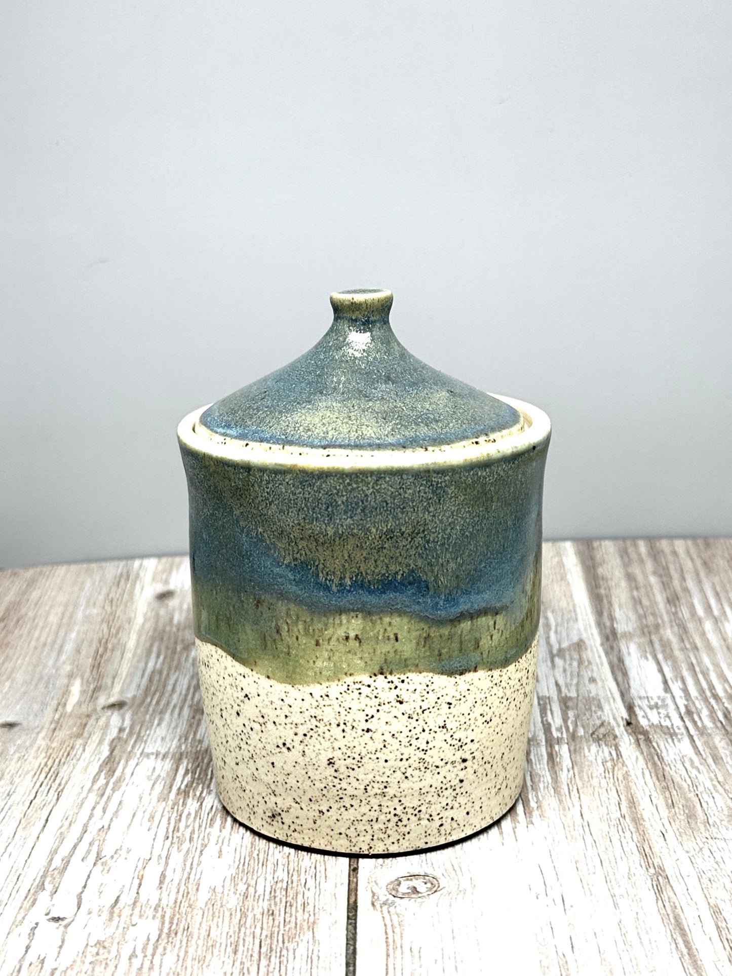 Blue/Green Lidded Jar