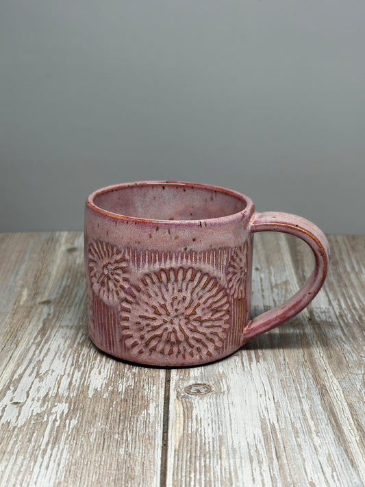 Pink Carved Mug