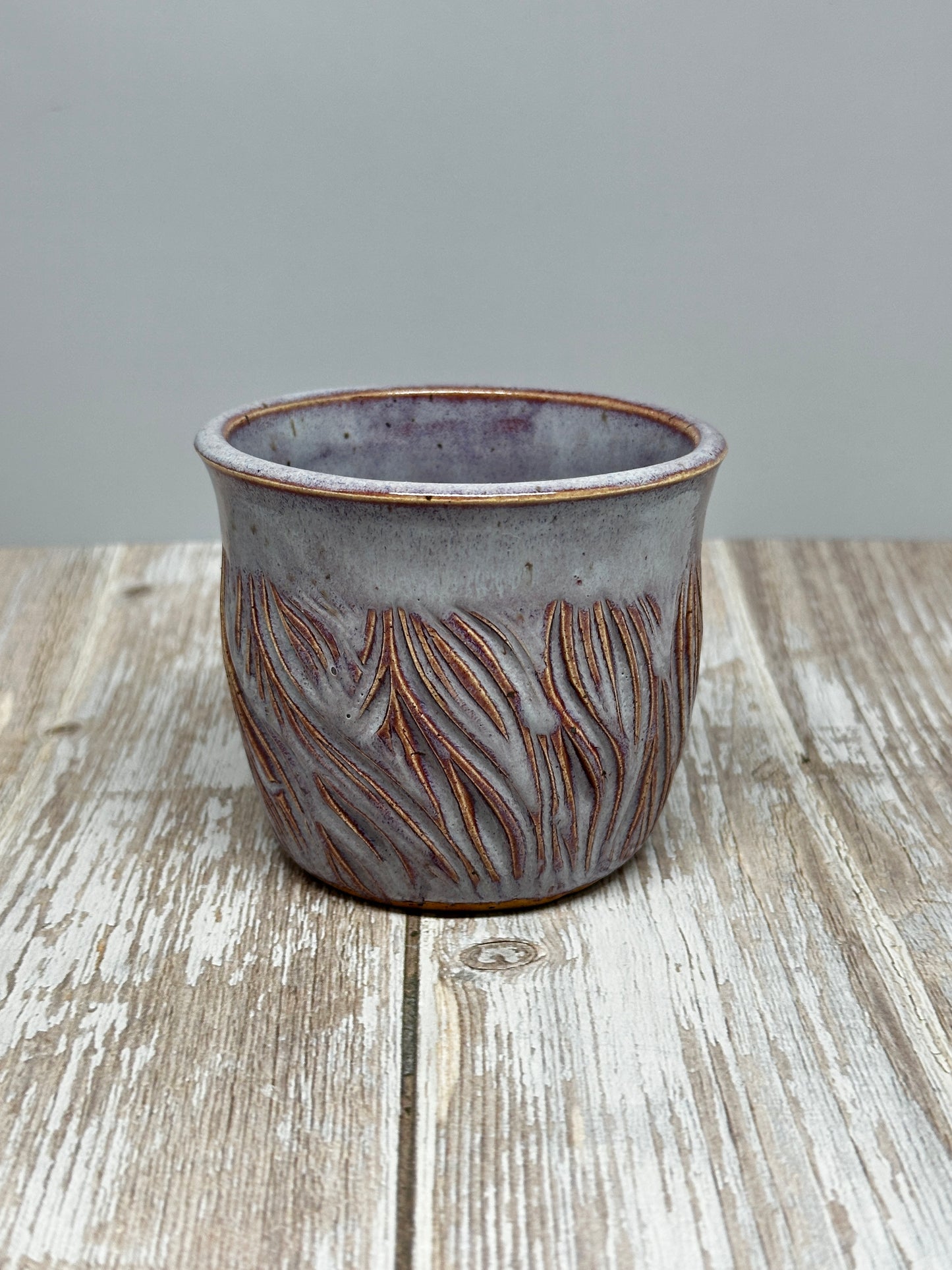 Lavender Carved Cup