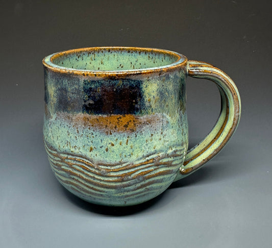 Blue/Green Carved Mug