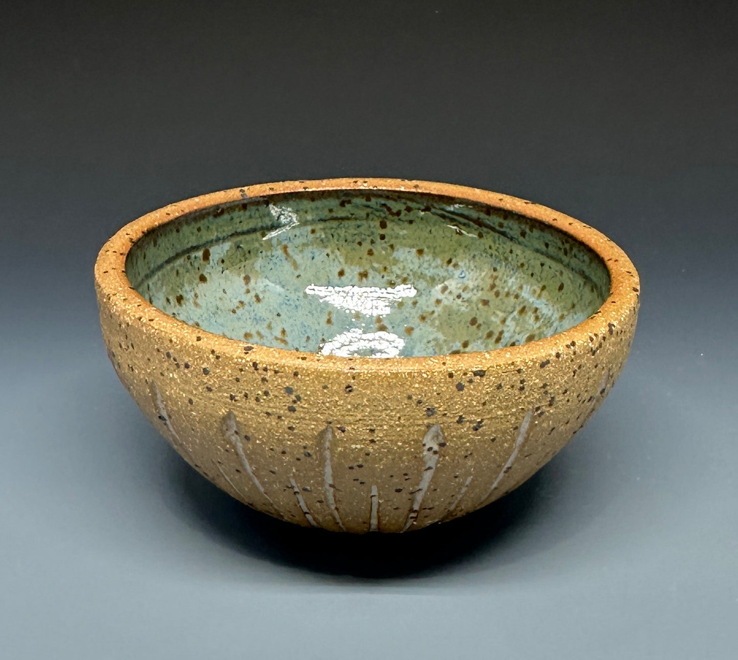 Blue Tiny Carved Bowl