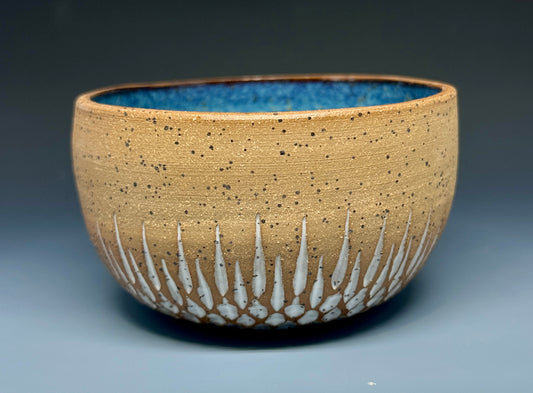 Carved Blue Bowl