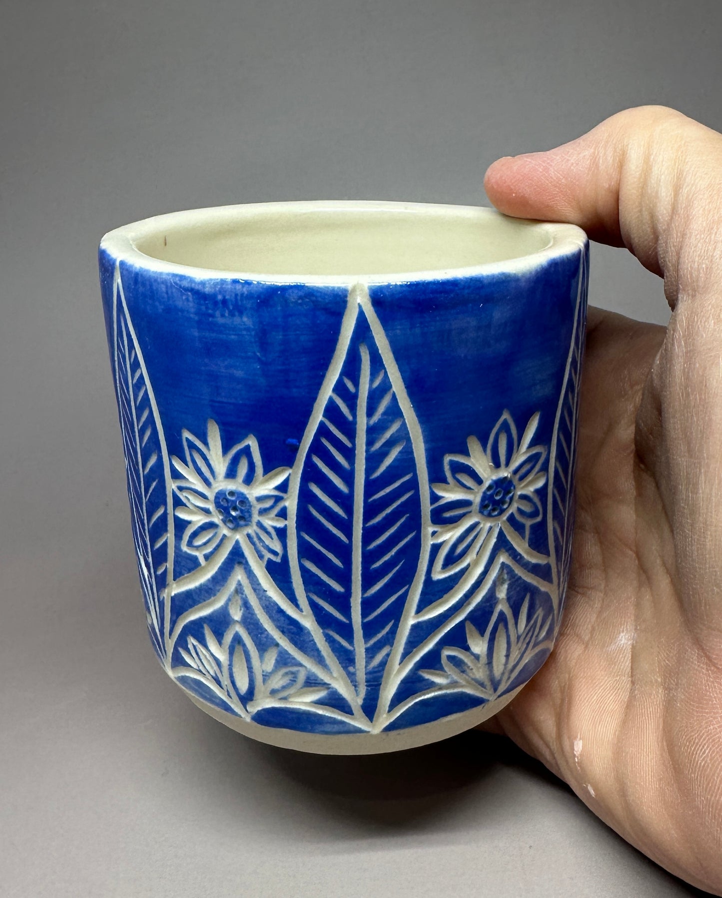 Cobalt Carved Cup