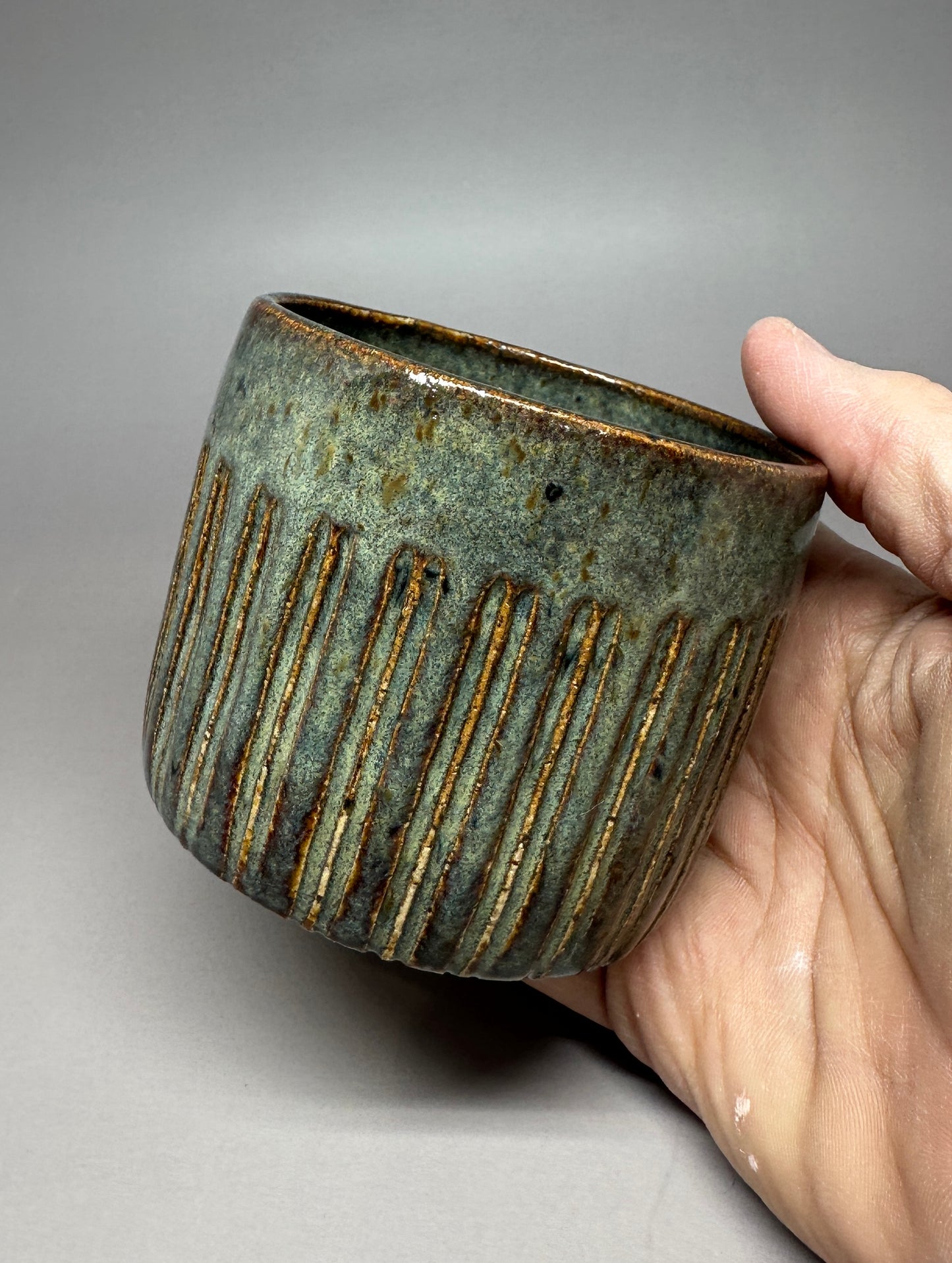 Striped Carved Cup