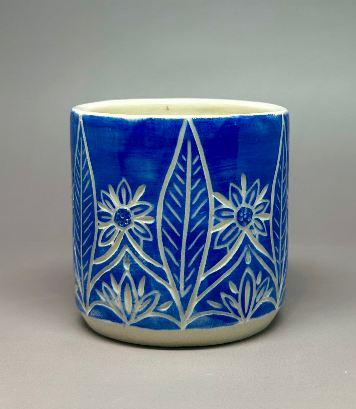 Cobalt Carved Cup
