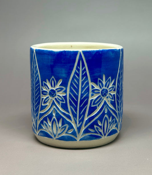 Cobalt Carved Cup